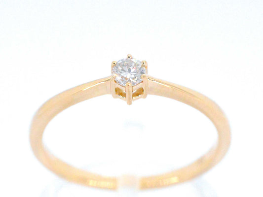 Gouden ring solitaire met een briljant geslepen diamant 2503-8