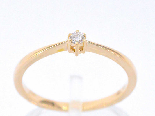 Gouden ring solitaire met een briljant geslepen diamant 2504-7