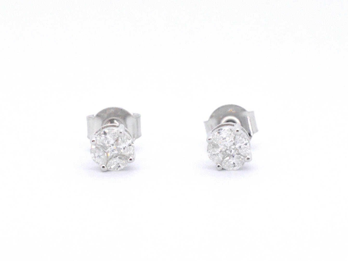 Witgouden oorbellen met diamant 2509-4