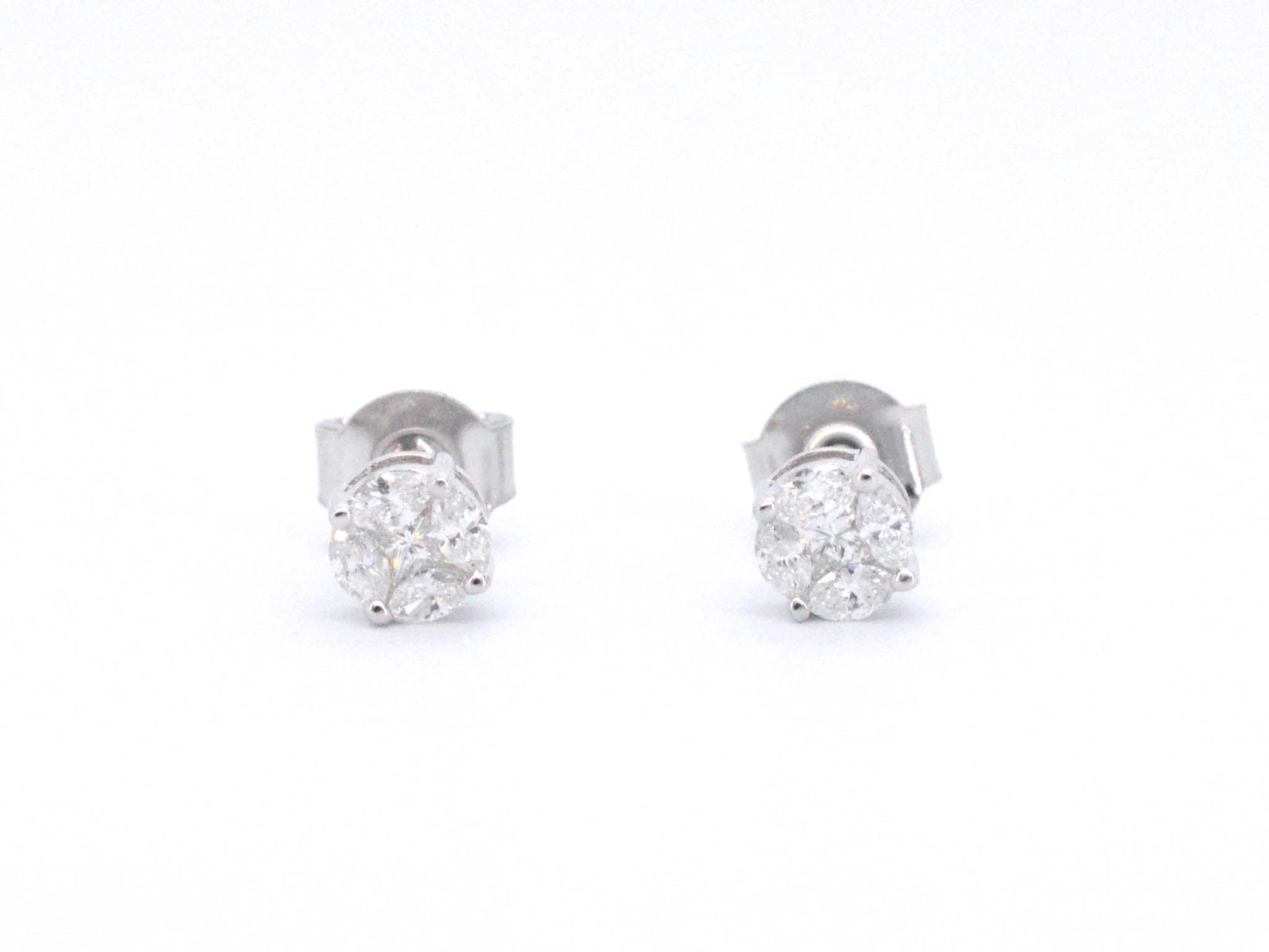 Witgouden oorbellen met diamant 2509-4