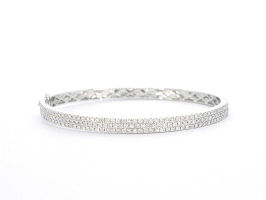 Witgouden vaste armband met briljant geslepen diamant 2618-7