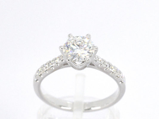 Witgouden ring met een diamant van 1.00 carat