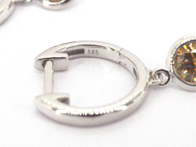 Witgouden oorbellen met natuurlijke diamanten 2721-6