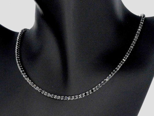Tenniscollier met natuurlijke zwarte diamanten