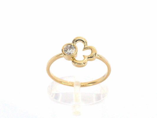 Geelgouden design ring met natuurlijke diamant
