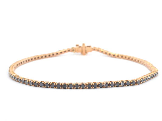 Rosegouden tennisarmband met 2.80 carat aan zwarte diamanten