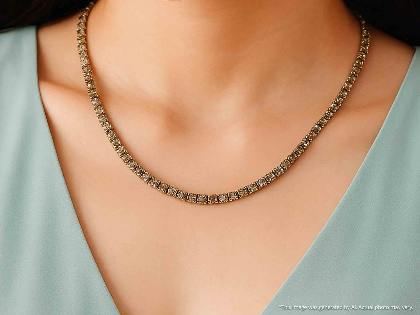 Witgouden collier met briljant geslepen diamanten 30.00 carat