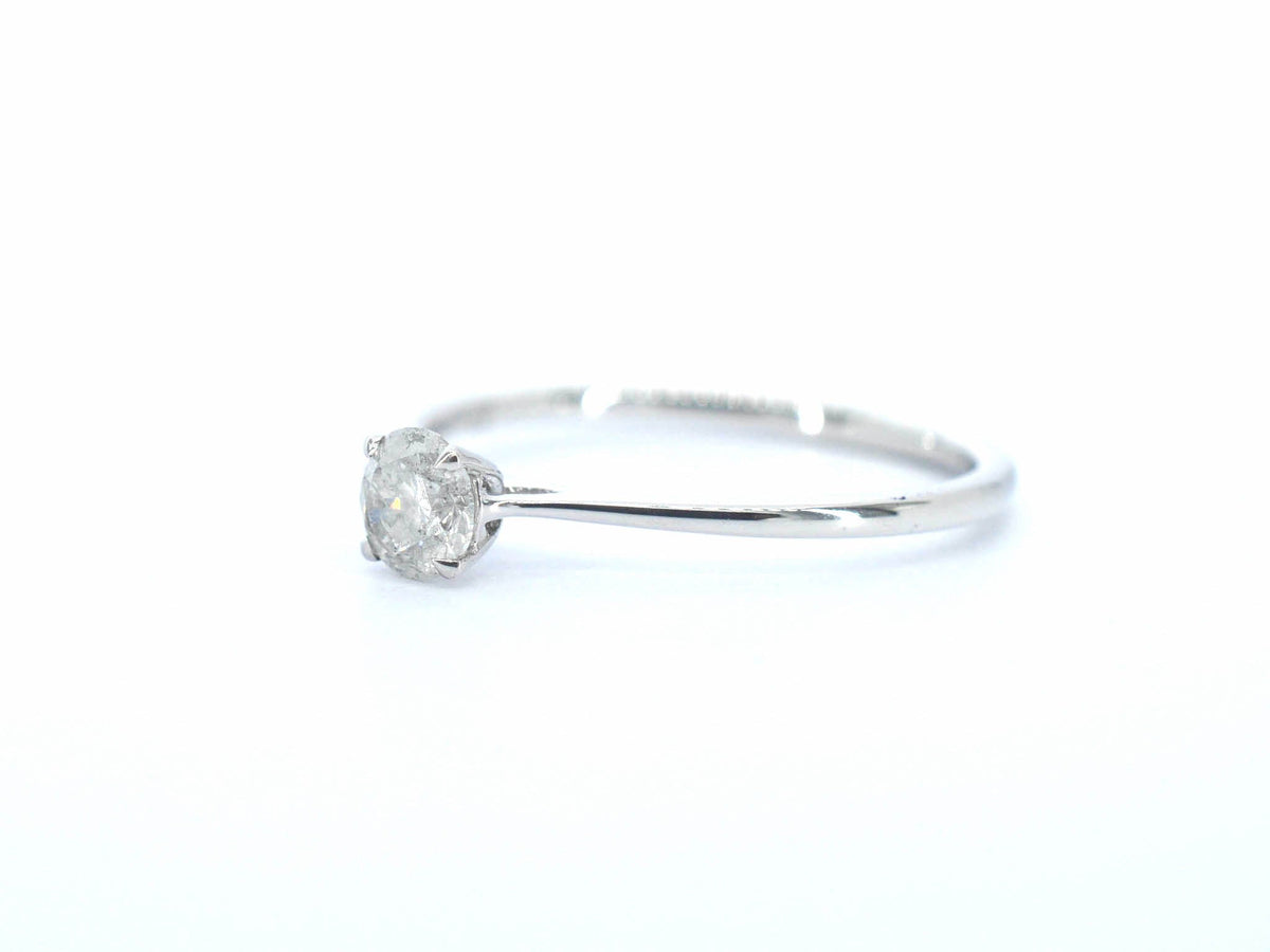 Witgouden ring solitair met natuurlijke briljant geslepen diamanten