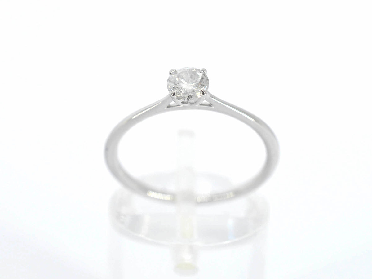 Witgouden ring solitair met natuurlijke briljant geslepen diamanten