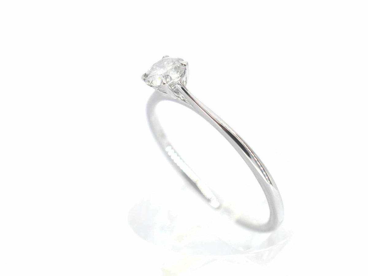 Witgouden ring solitair met natuurlijke briljant geslepen diamanten