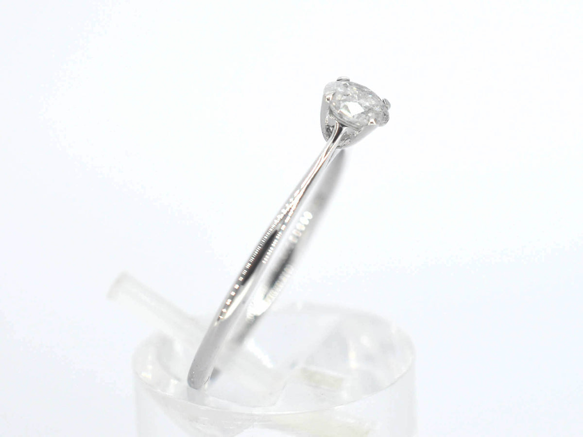 Witgouden ring solitair met natuurlijke briljant geslepen diamanten