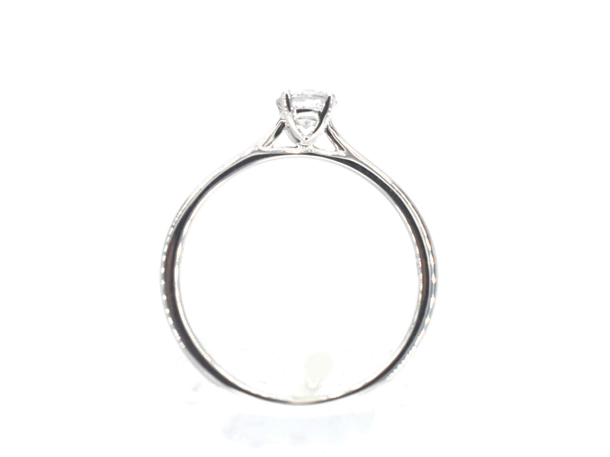 Witgouden ring solitair met natuurlijke briljant geslepen diamanten