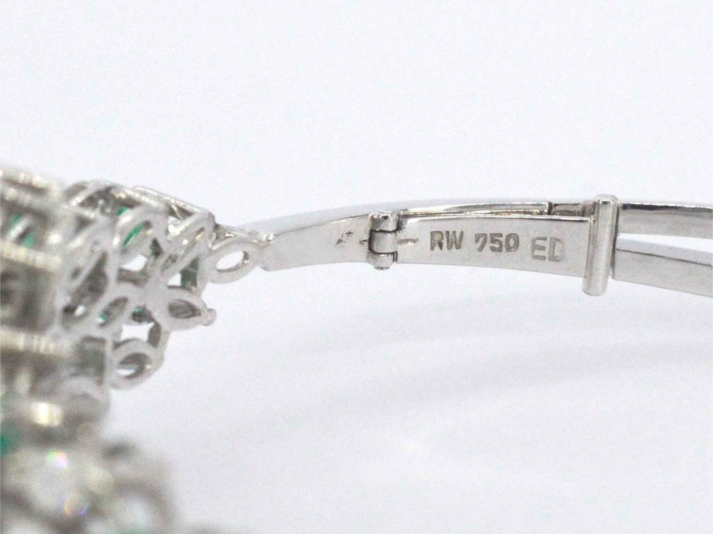 Armband met hoge kwaliteit smaragden en marquise geslepen diamanten van hoge kwaliteit