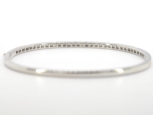 Witgouden vaste armband met diamanten