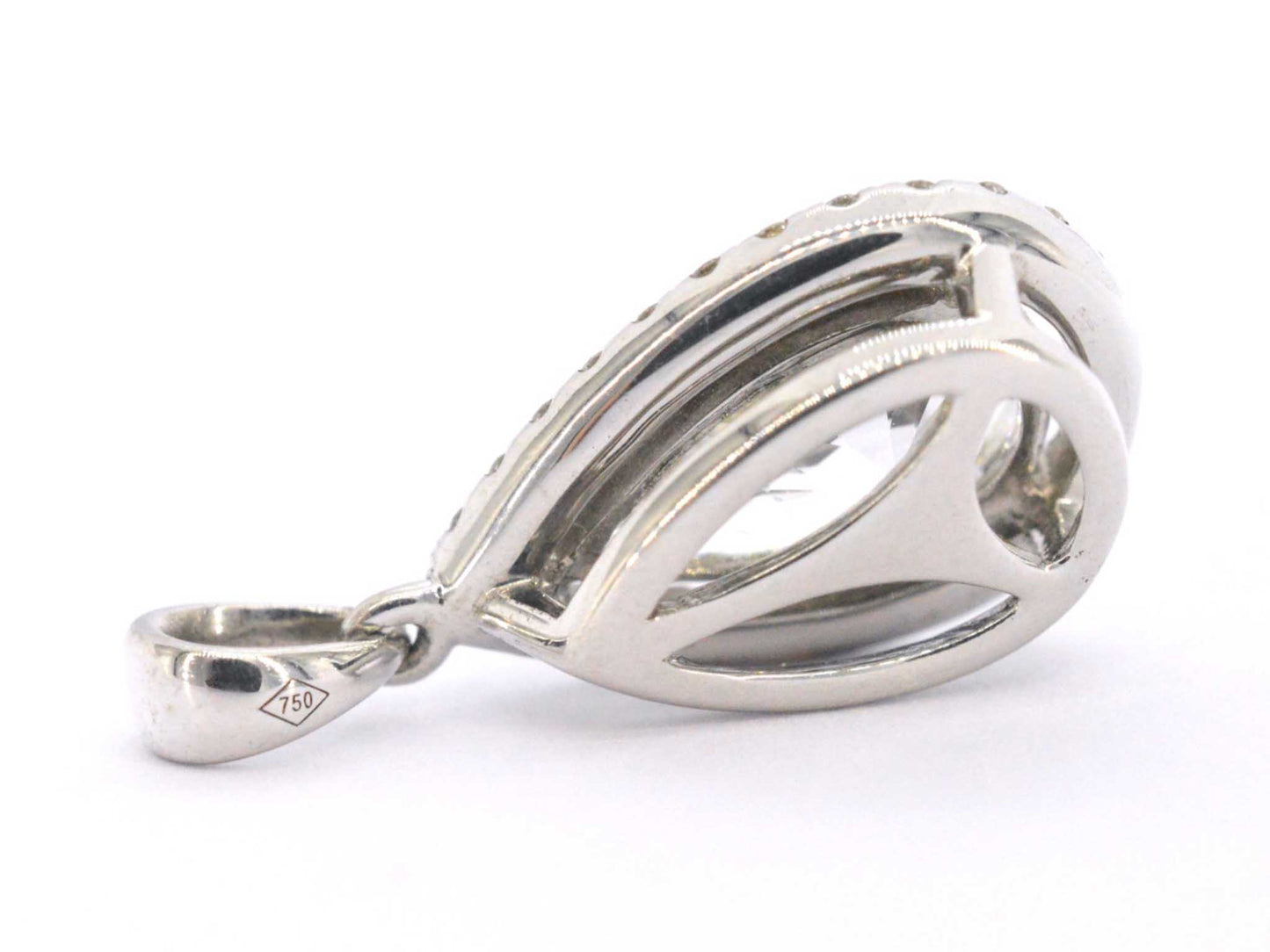 Gouden hanger in peer vorm met diamant 2.01 carat