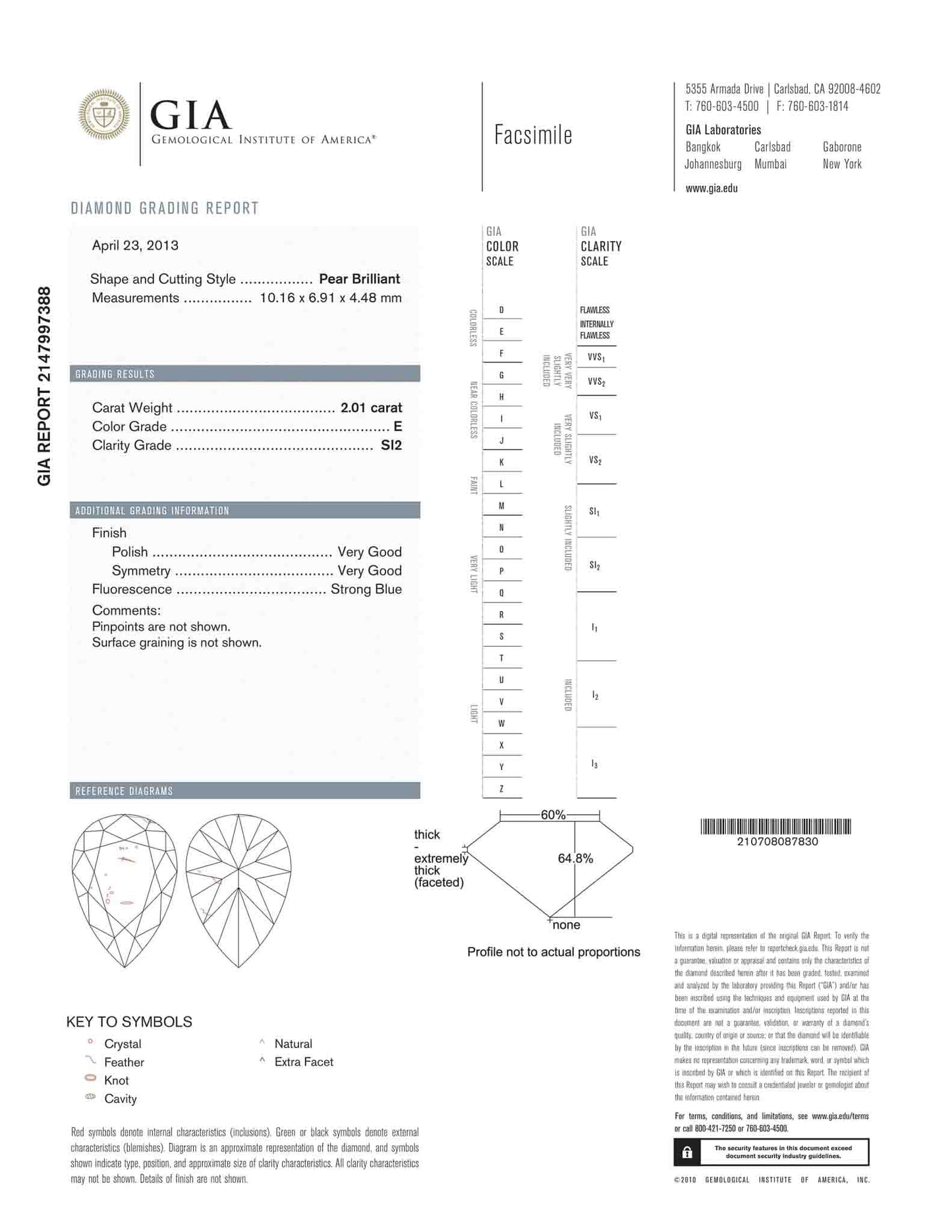 Gouden hanger in peer vorm met diamant 2.01 carat