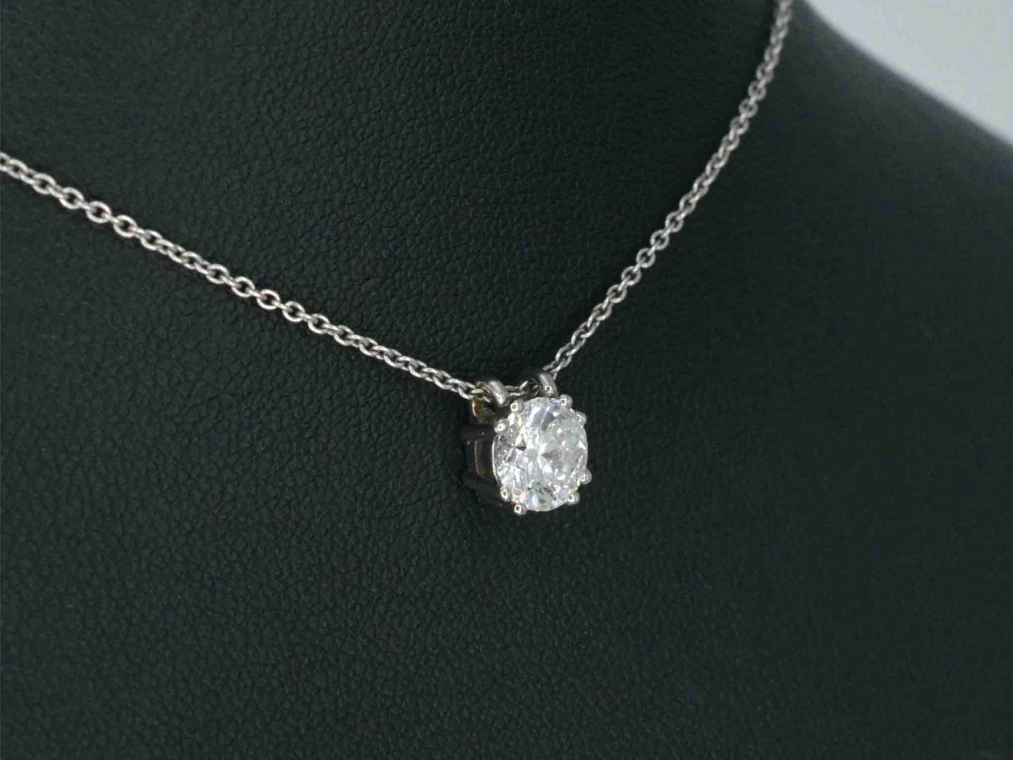 Witgouden solitair hanger met een echt Gassan 121 geslepen natuurlijke diamant 4033-2