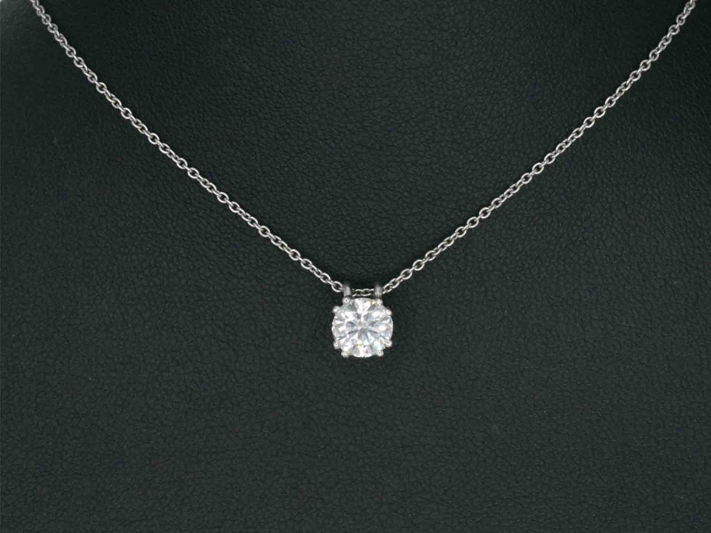 Witgouden solitair hanger met een echt Gassan 121 geslepen natuurlijke diamant 4033-3