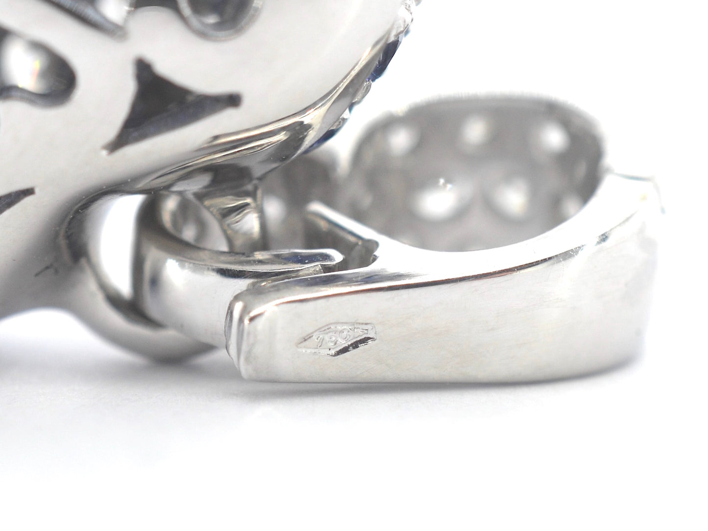 Leo Pizzo - Witgouden hart hanger met diamanten en saffieren