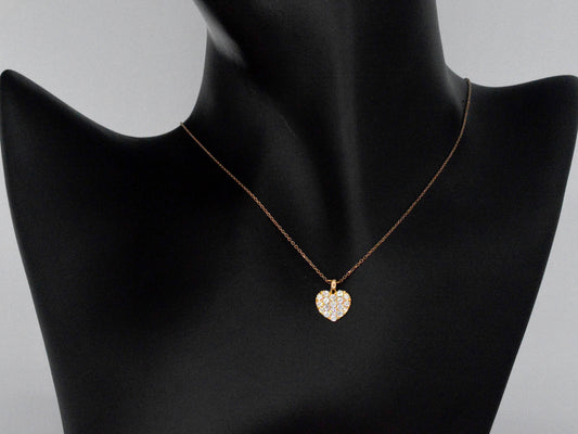 CRIVELLI - Rosegouden hart collier met hoge kwaliteit briljant geslepen diamanten