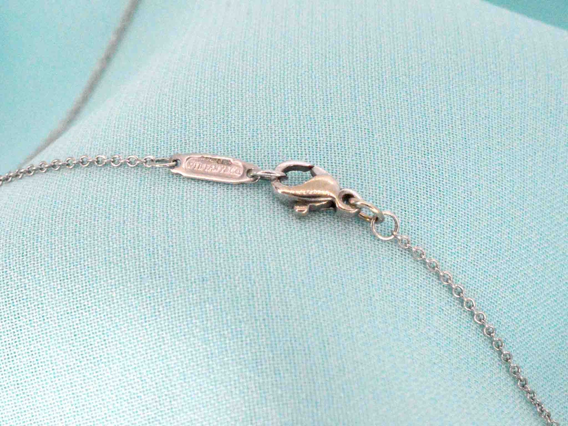 Tiffany & Co - Platina solitaire halscollier met een natuurlijke diamant 5194-4