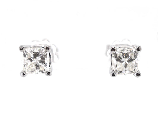 Witgouden oorbellen met princess geslepen diamanten 1.50 carat
