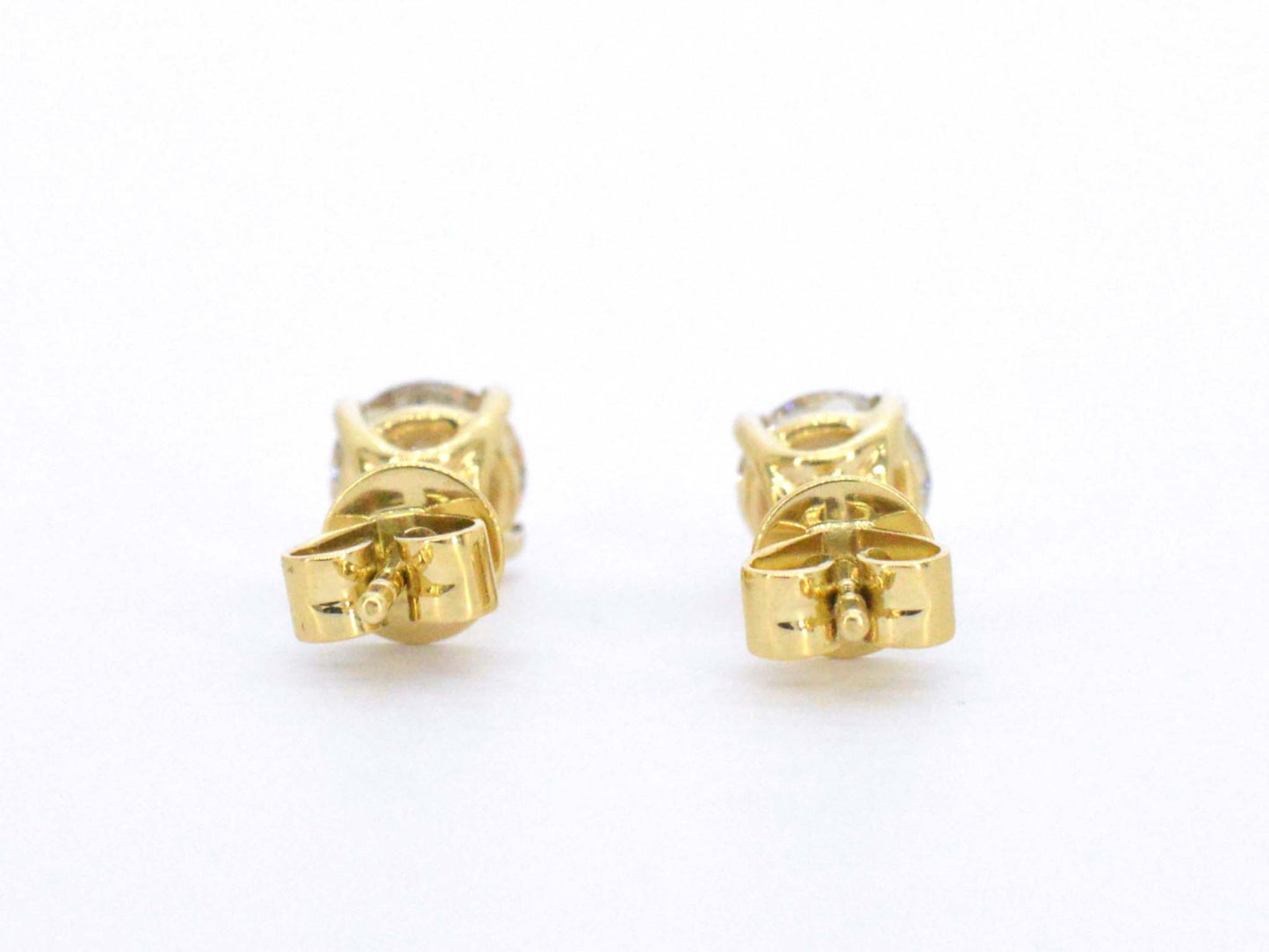 Gouden solitair oorbellen 1.60 carat