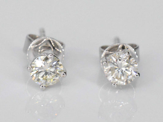 Witgouden diamanten oorbellen van 1.00 carat