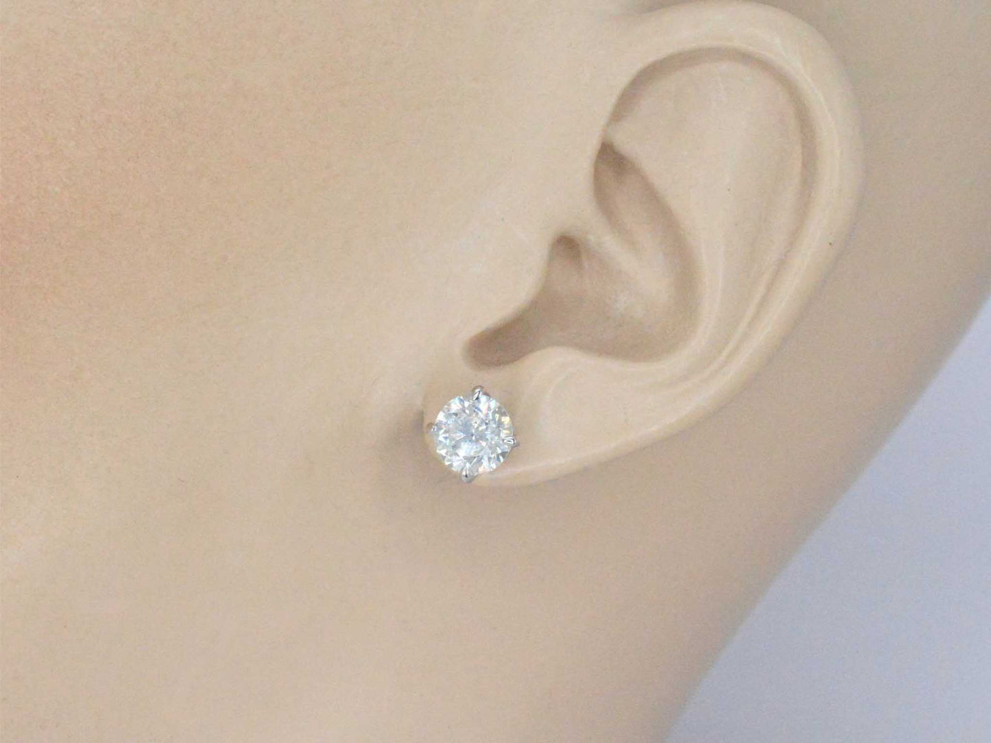Witgouden solitair oorbellen met diamanten 3.25 carat
