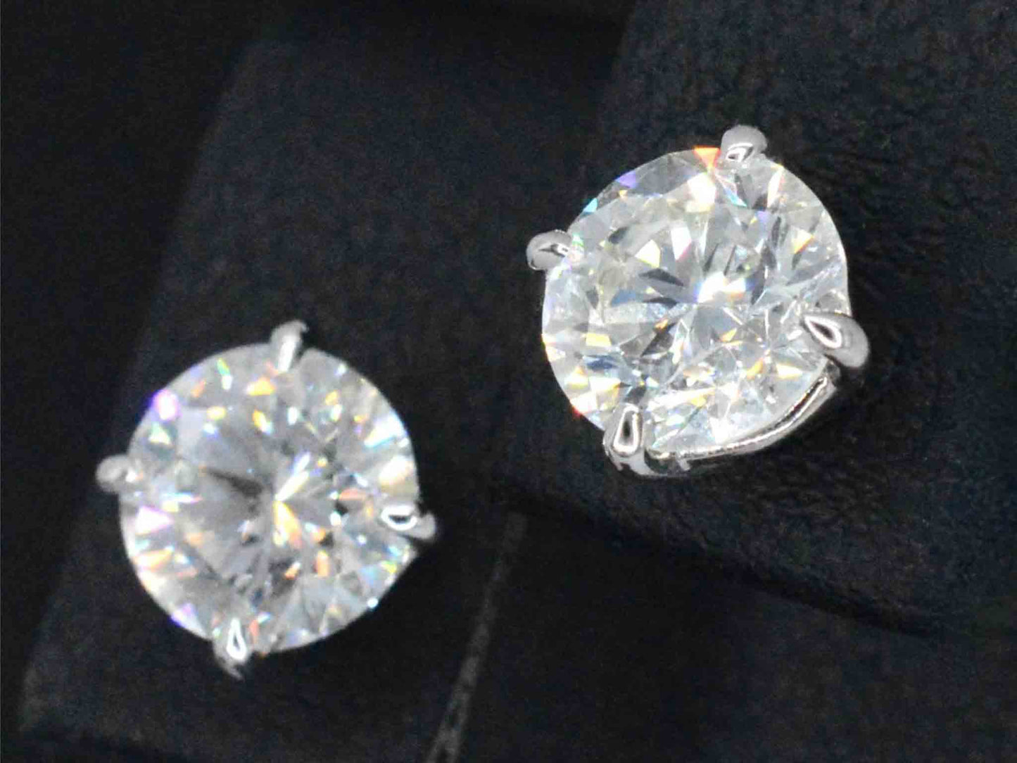 Witgouden solitair oorbellen met diamanten 3.25 carat