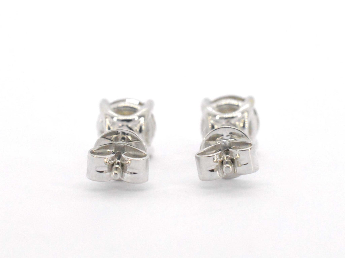 Witgouden solitair oorbellen met champagne diamant 3.00 carat