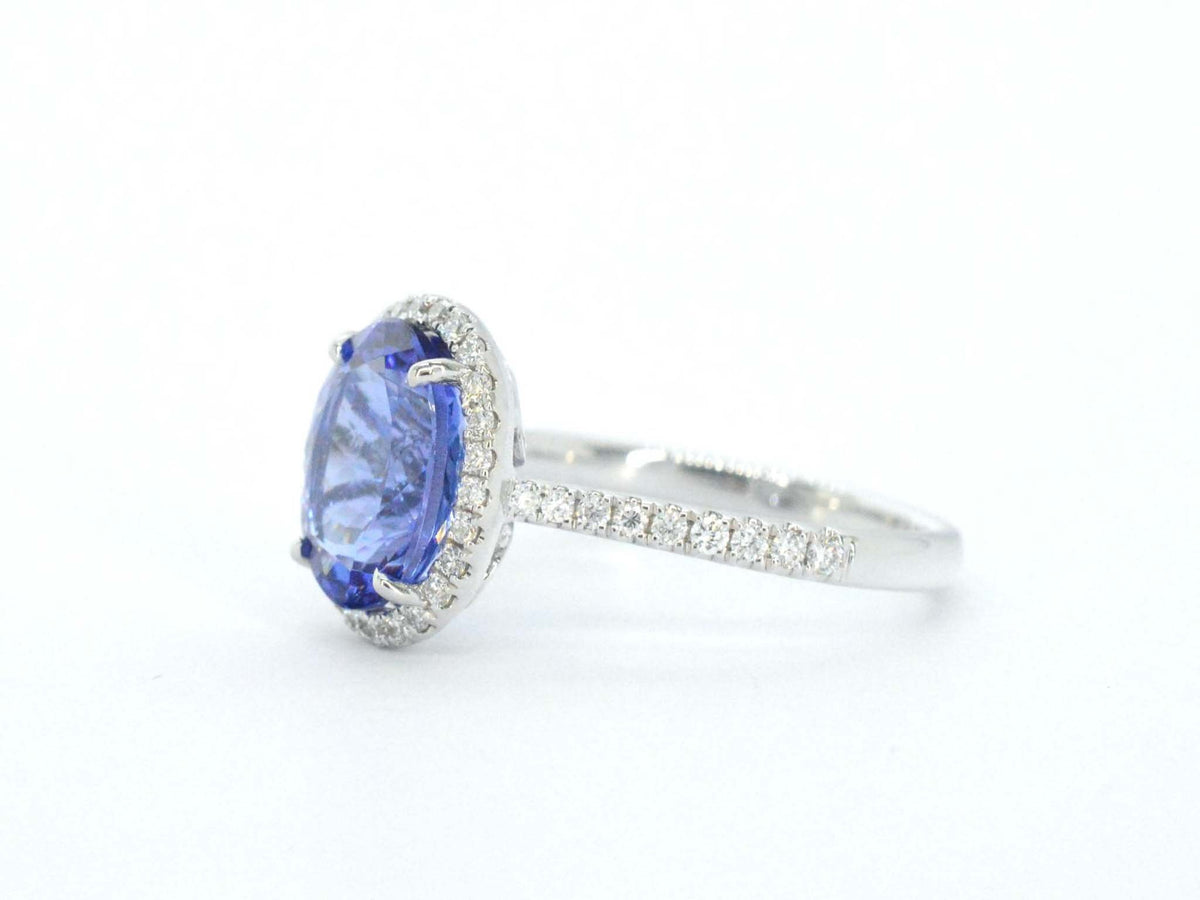 Gouden ring met diamant en tanzaniet