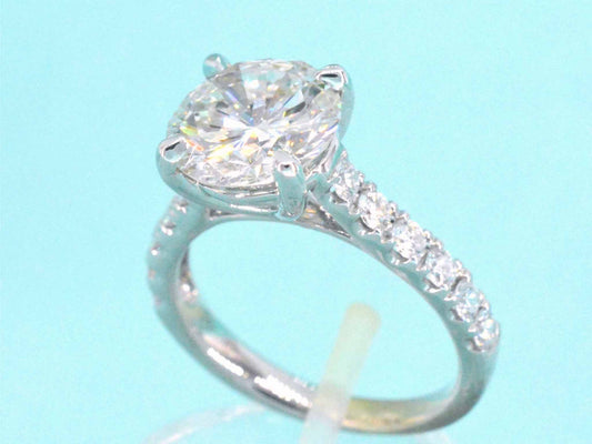 Gouden diamanten solitair ring met een grote diamant van 3.00 carat