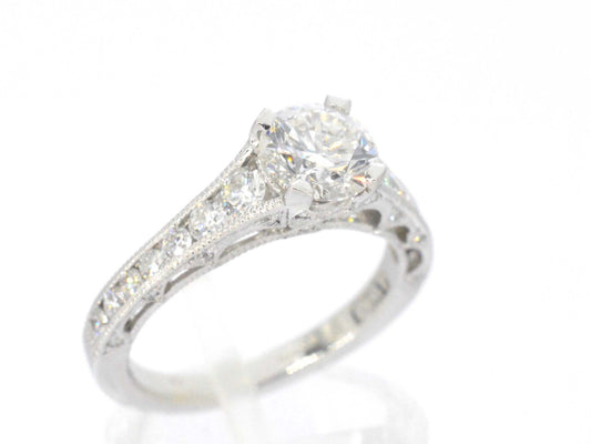 Platina ring met briljant geslepen diamanten