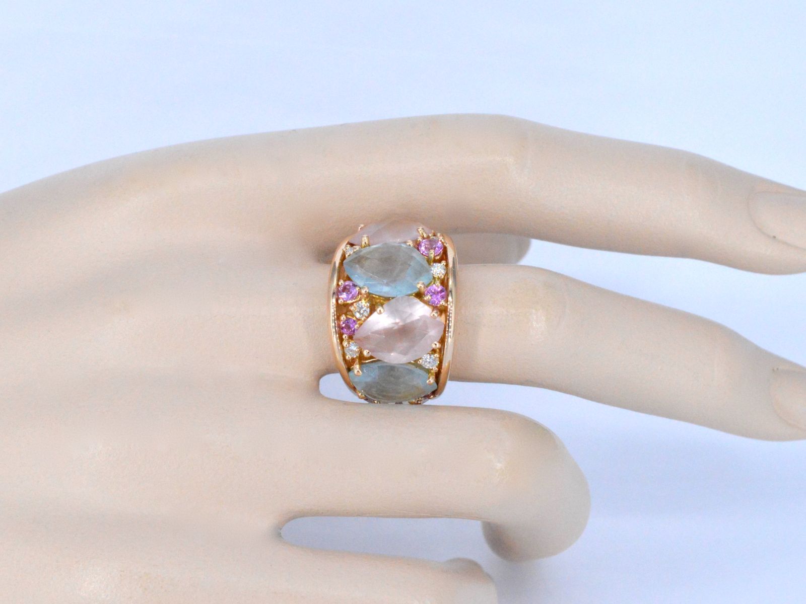 Crivelli - Rosegouden ring met barok edelstenen 7139-1