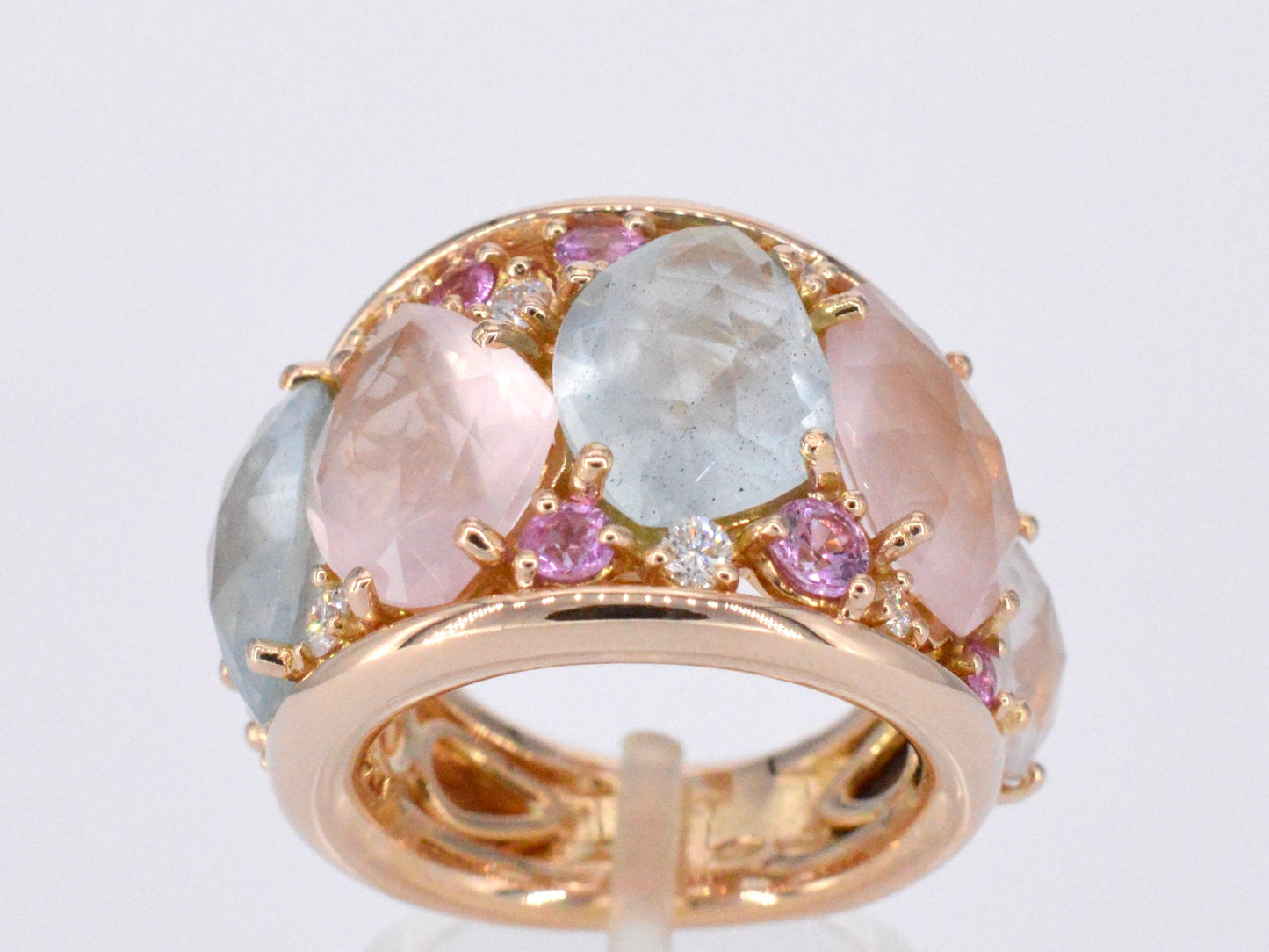 Crivelli - Rosegouden ring met barok edelstenen 7139-7