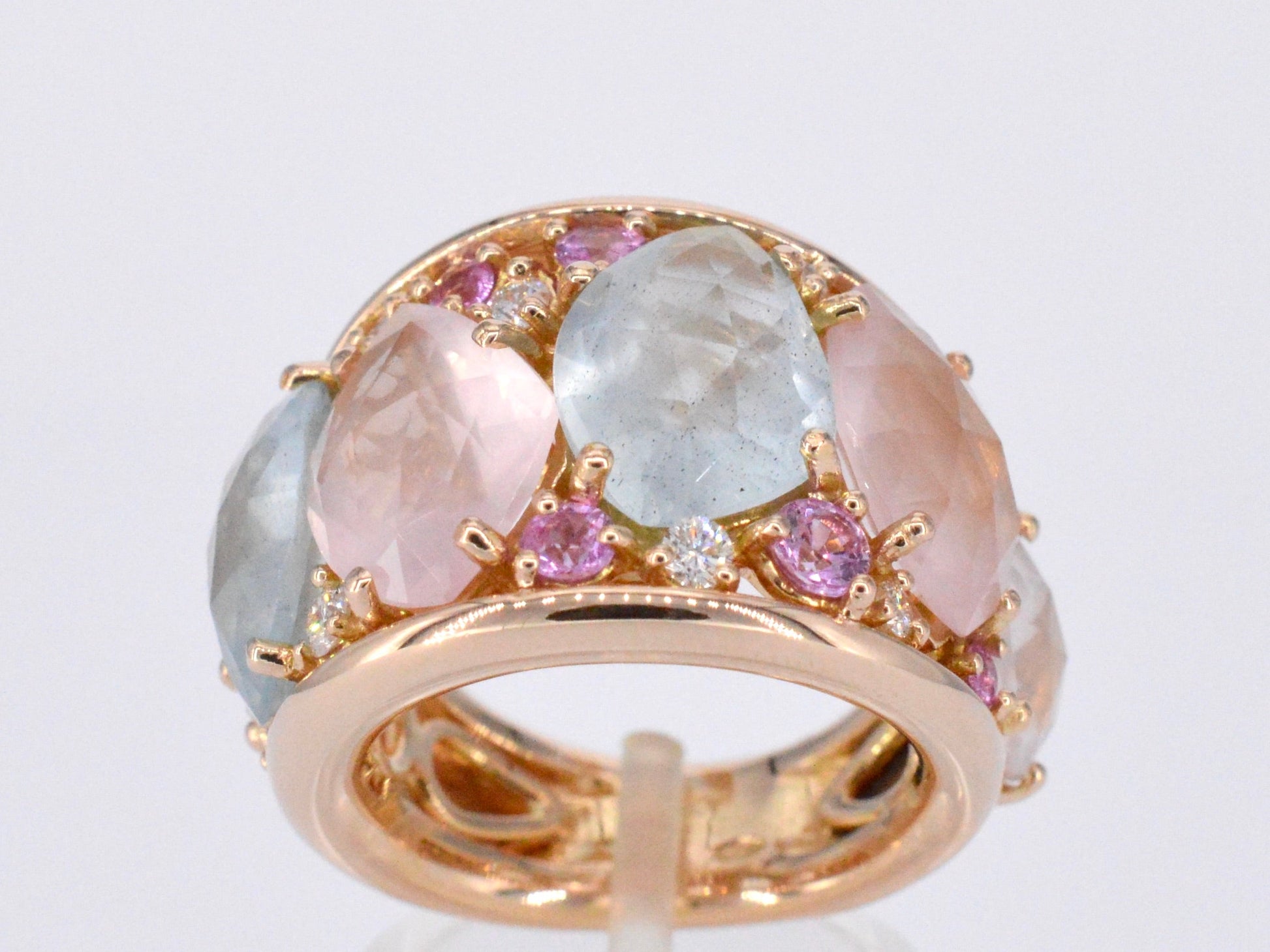 Crivelli - Rosegouden ring met barok edelstenen 7139-7