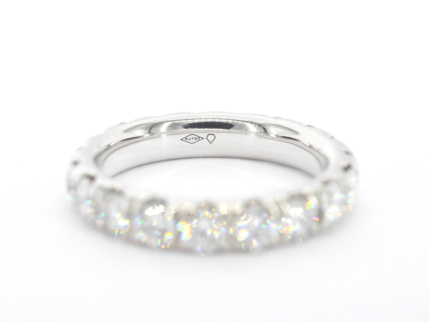 Witgouden alliance ring met diamanten