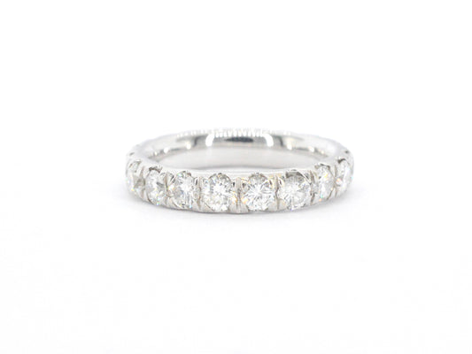 Witgouden alliance ring met diamanten