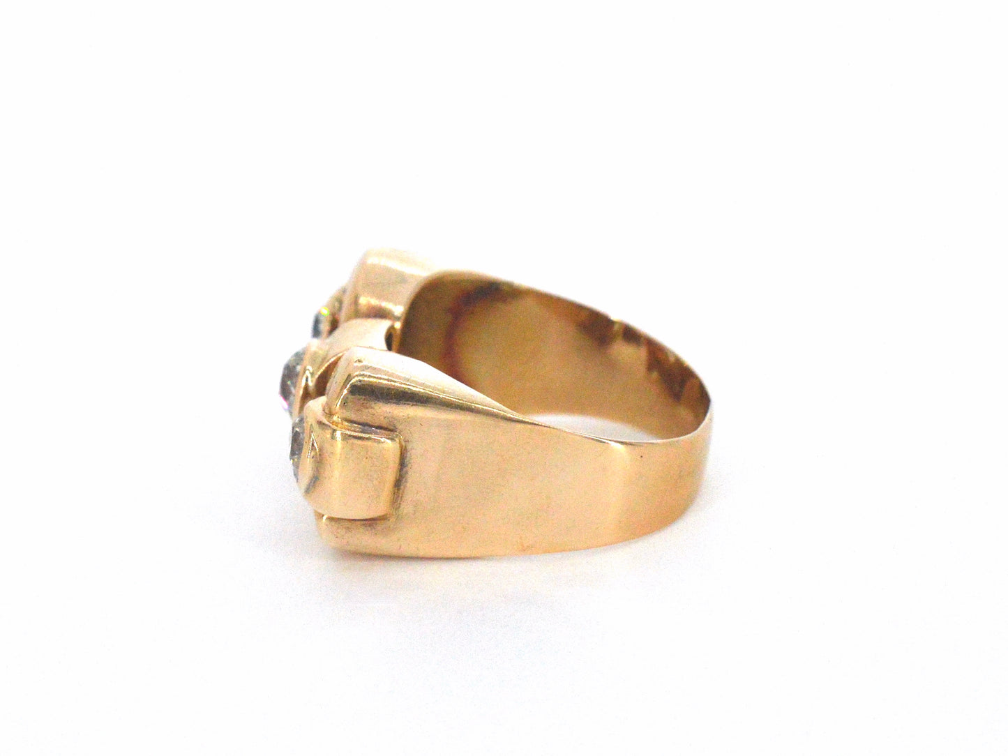 Rosegouden art deco ring met diamanten