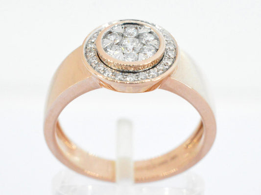 Rosegouden ring mooi gezet met natuurlijke diamanten van hoge kwaliteit