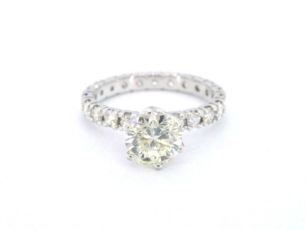 Witgouden alliance ring in solitaire zetting met natuurlijke diamanten van 2.75 carat totaal