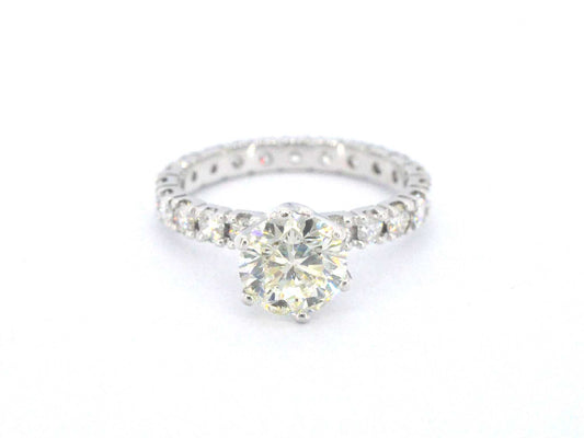 Witgouden alliance ring in solitaire zetting met natuurlijke diamanten van 2.75 carat totaal