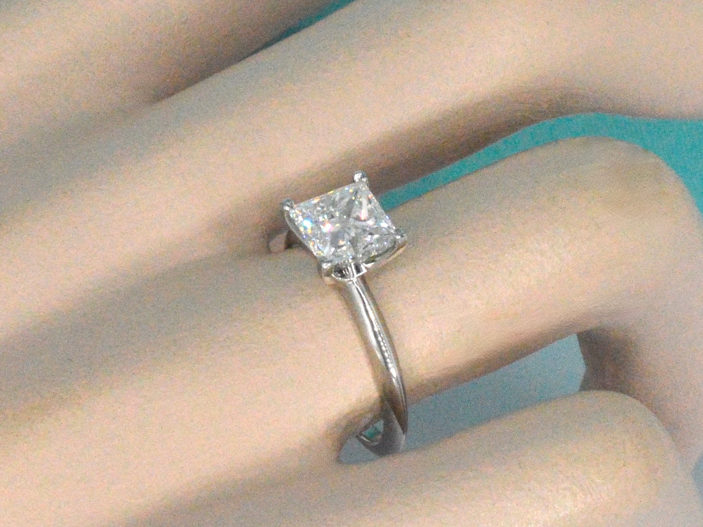 Tiffany & Co - Klassieke Tiffany & Co Prinses geslepen diamant in platinum ring