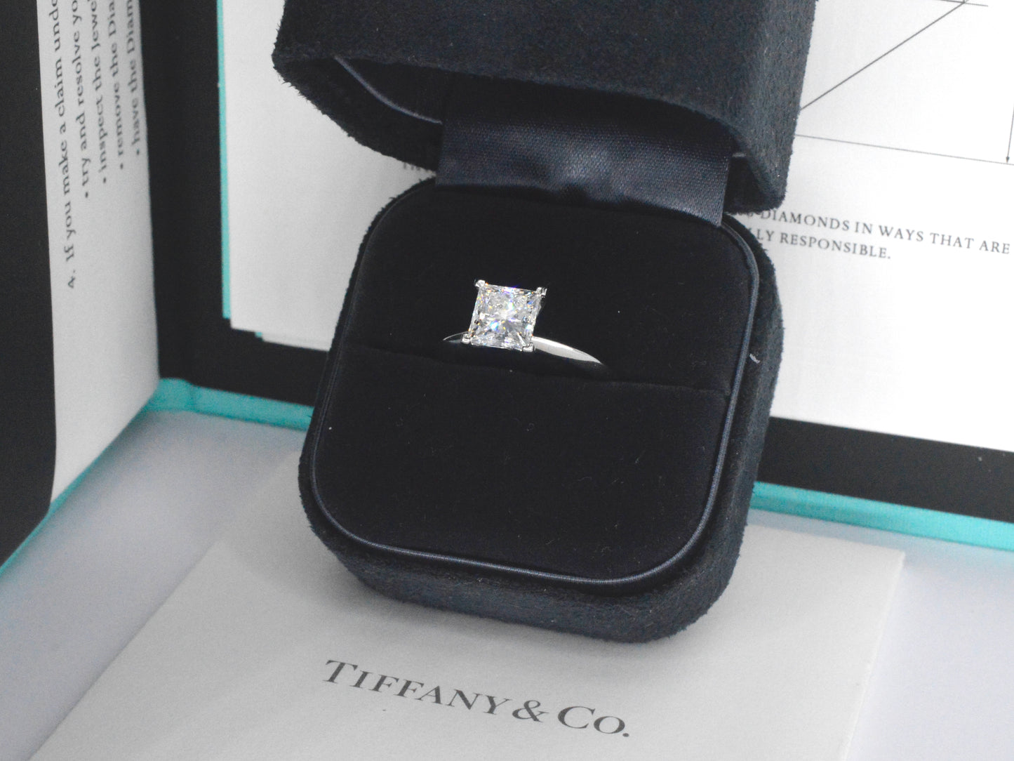 Tiffany & Co - Klassieke Tiffany & Co Prinses geslepen diamant in platinum ring