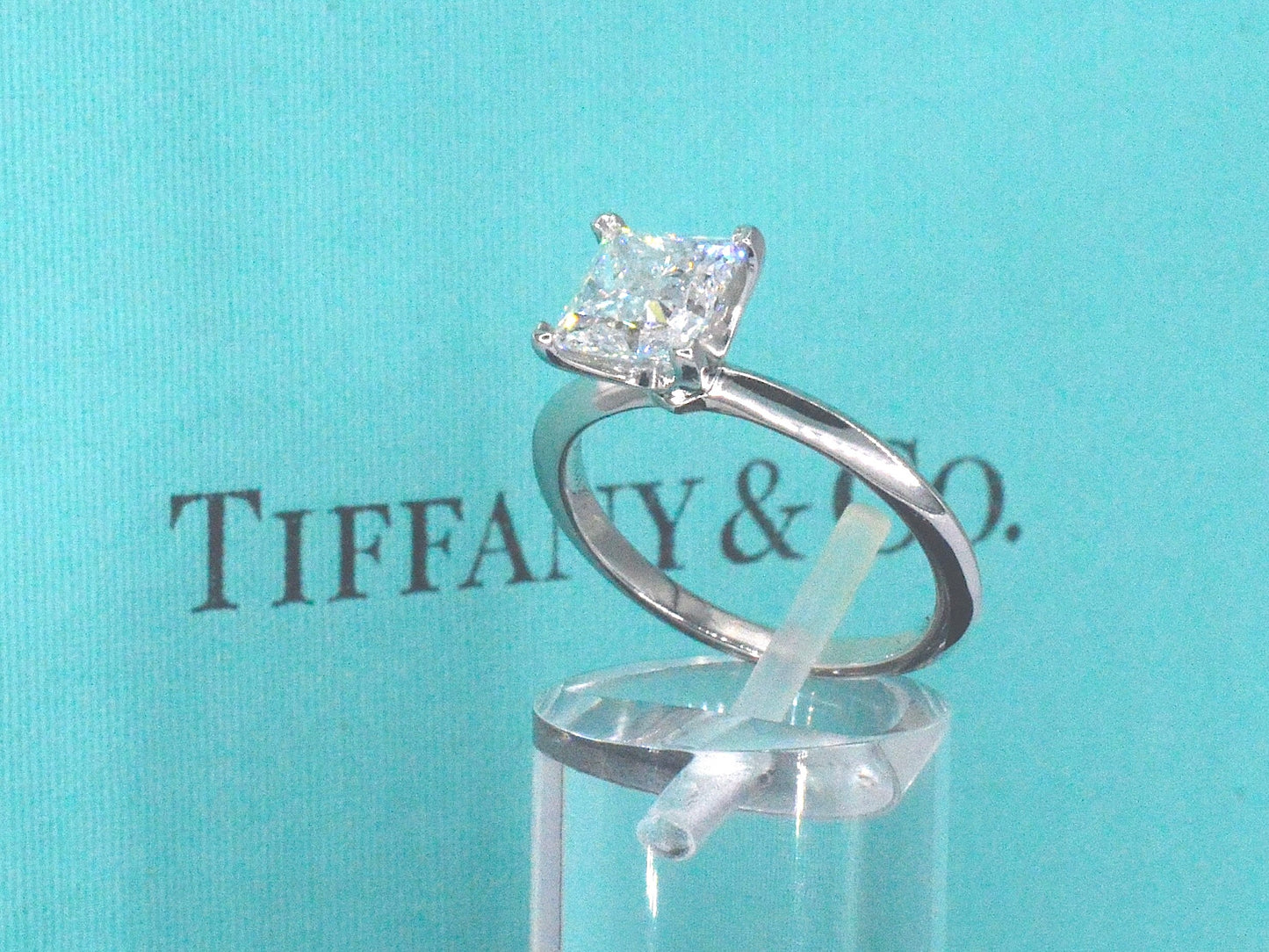 Tiffany & Co - Klassieke Tiffany & Co Prinses geslepen diamant in platinum ring