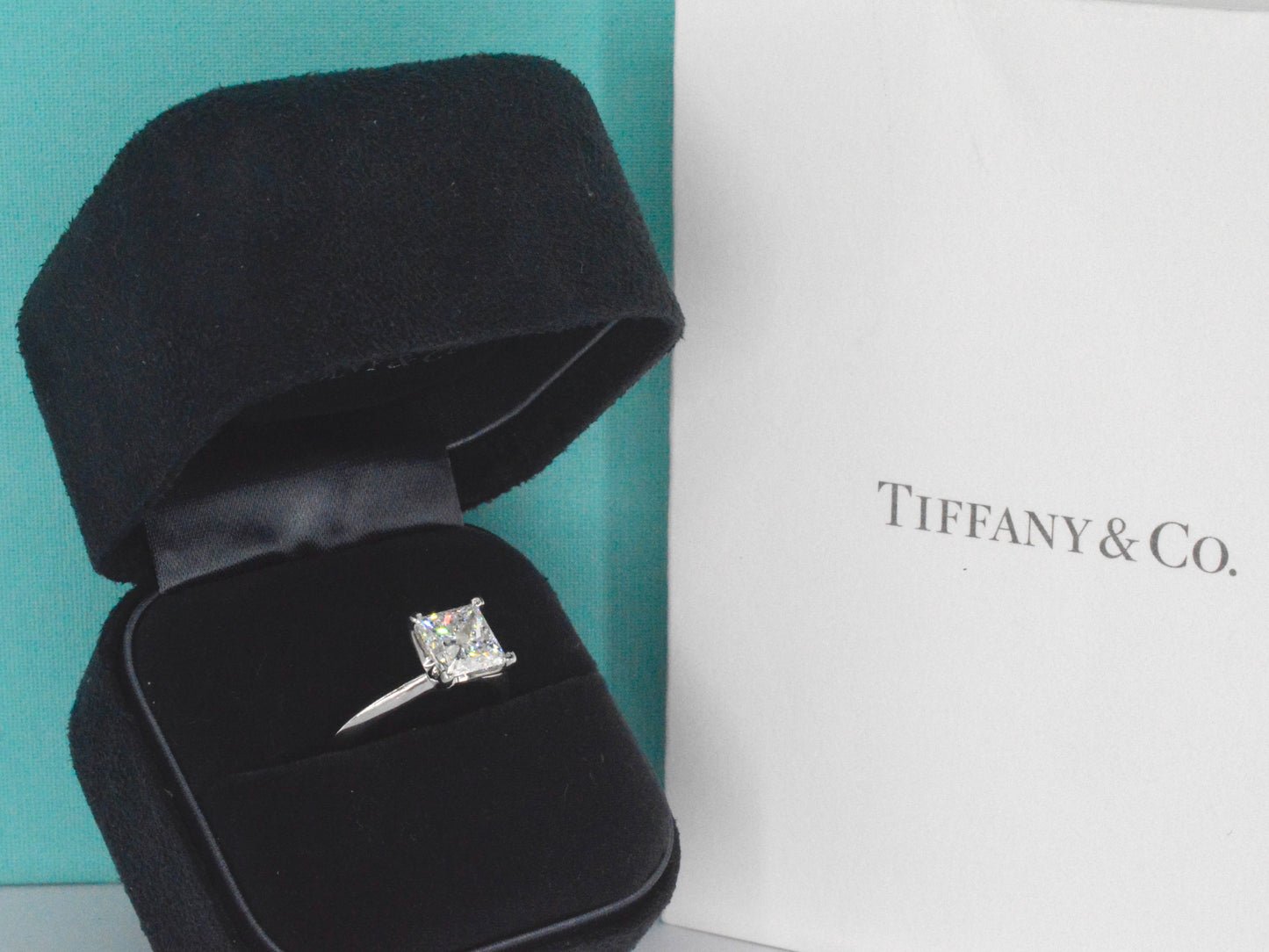 Tiffany & Co - Klassieke Tiffany & Co Prinses geslepen diamant in platinum ring