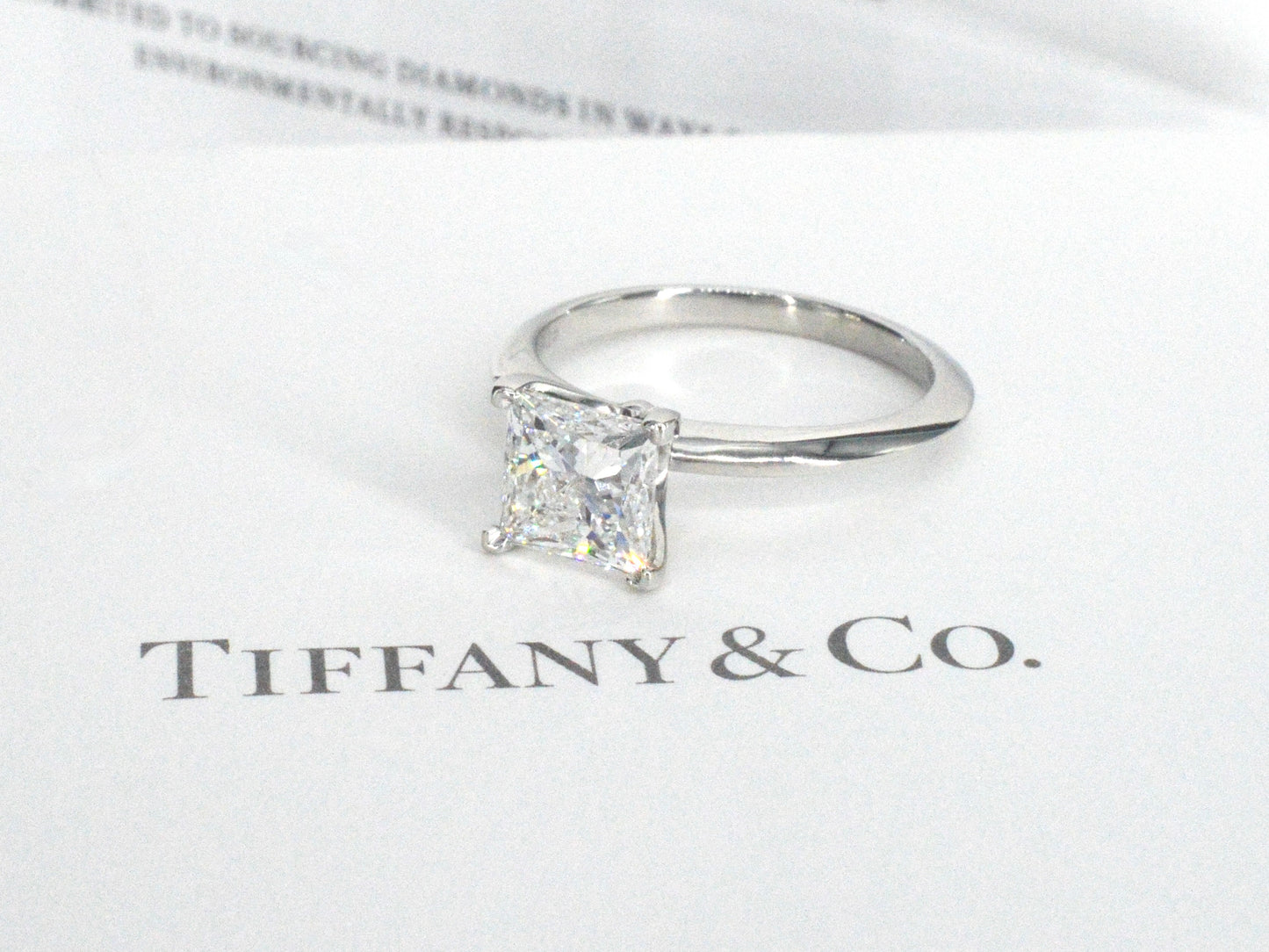 Tiffany & Co - Klassieke Tiffany & Co Prinses geslepen diamant in platinum ring