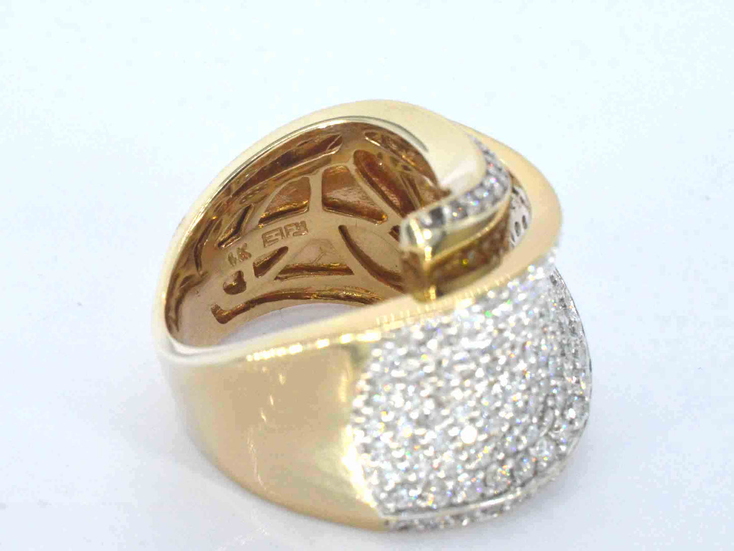 Gouden design ring met natuurlijke briljant geslepen diamanten