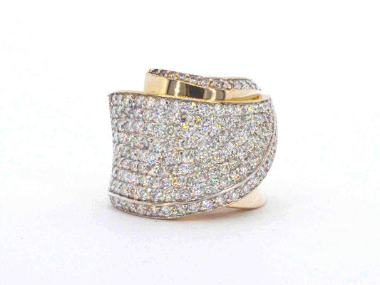 Gouden design ring met natuurlijke briljant geslepen diamanten